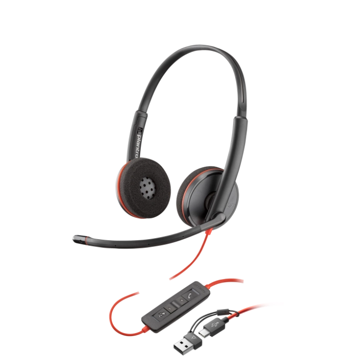 Nuova Cuffia HP Poly BLACKWIRE 3220 USB-C/ USB-A