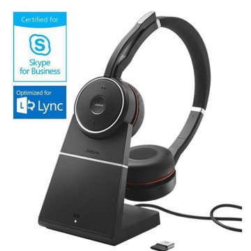 Jabra EVOLVE 75 MS Duo certificata MS, base di ricarica, Link 370