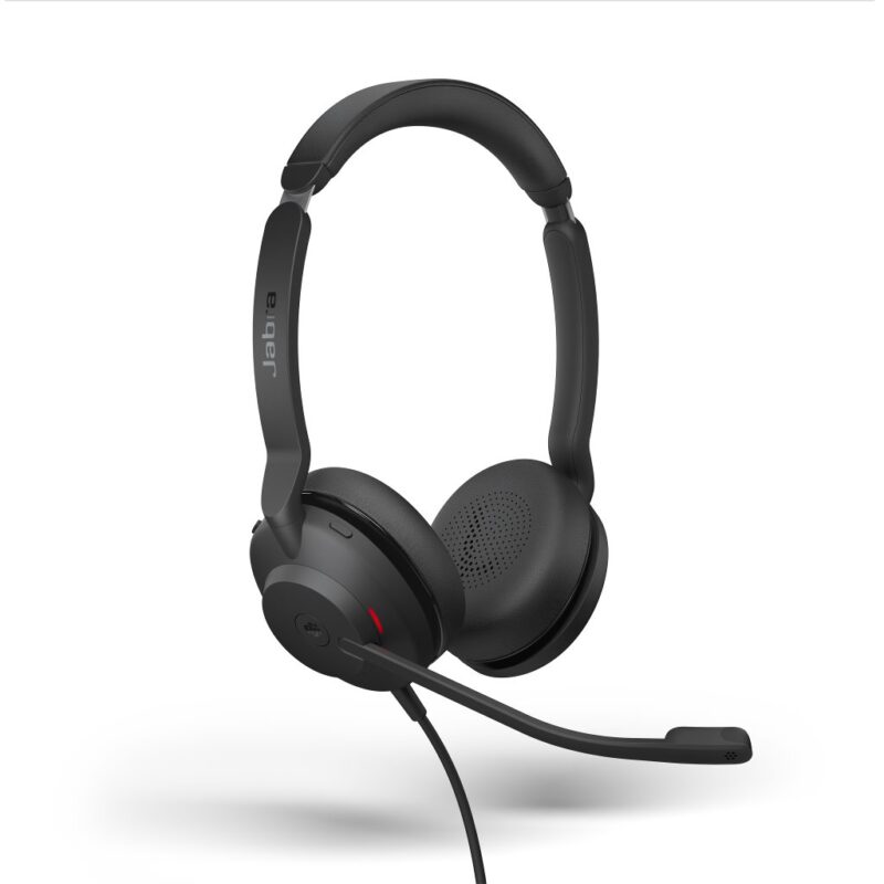 Jabra Evolve2 30 Headset – Noise Cancelling Microsoft Teams Certified Stereo Headphones with 2-Microphone Call Technology – USB-A Cable – Black