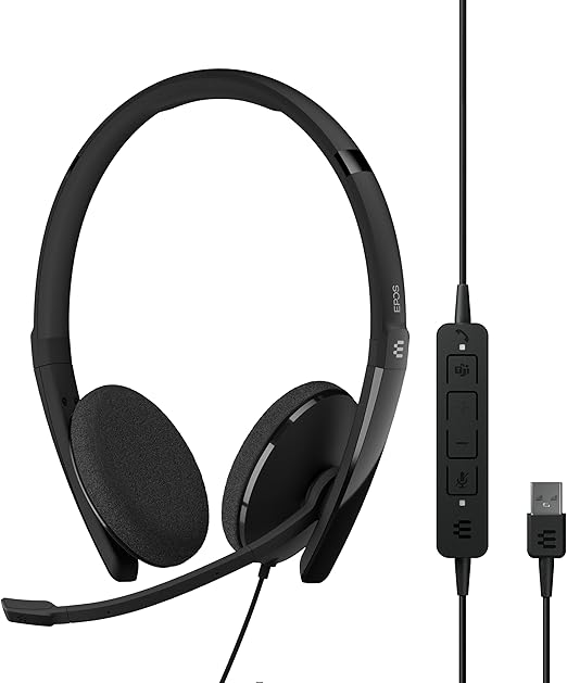 EPOS | Sennheiser ADAPT 160T USB II 1000901 - Cuffie cablate su entrambi i lati - Connettività USB, certificazione MS Teams, ottimizzata UC